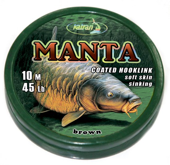 Coated braided hook links MANTA BROWN 45lb 10 m van Starbaits