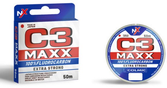 Colmic C3 MAXX Fluor Carbon Fluorocarbon 25/00 Lijn Onderlijnmateriaal Sterke Fluo Vislijn Onderlijn van Colmic