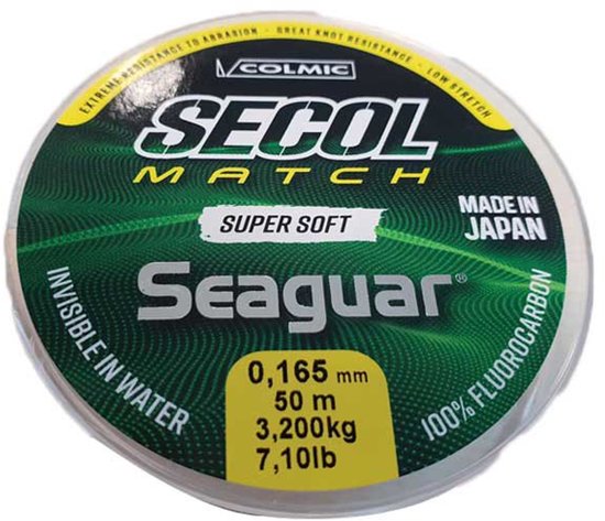 Colmic Secol Match Flurocarbon 50 M Transparant 0.148 mm van Merkloos