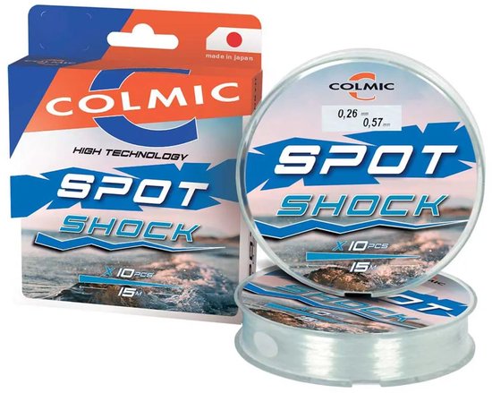 Colmic Spot Shock Taps Toelopende Onderlijn 15 M Transparant 0.160-0.570 mm van Merkloos