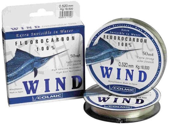 Colmic Wind Flurocarbon 50 M Transparant 0.250 mm van Colmic