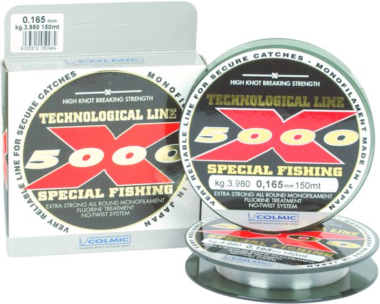 Colmic X-5000 Fluorine Allround Vislijn 14/00 Extra Strong 150 meter Wittvislijn Feeder Vaste Stok van Merkloos