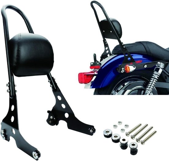 Comfortabele Achtersteun voor Motorpassagier - Sissy Bar Kussen voor Harley Sportster XL883 XL1200 (2004-2023) en XL1200C XL1200S (1996-2000) - Verhoog Rijcomfort en Veiligheid