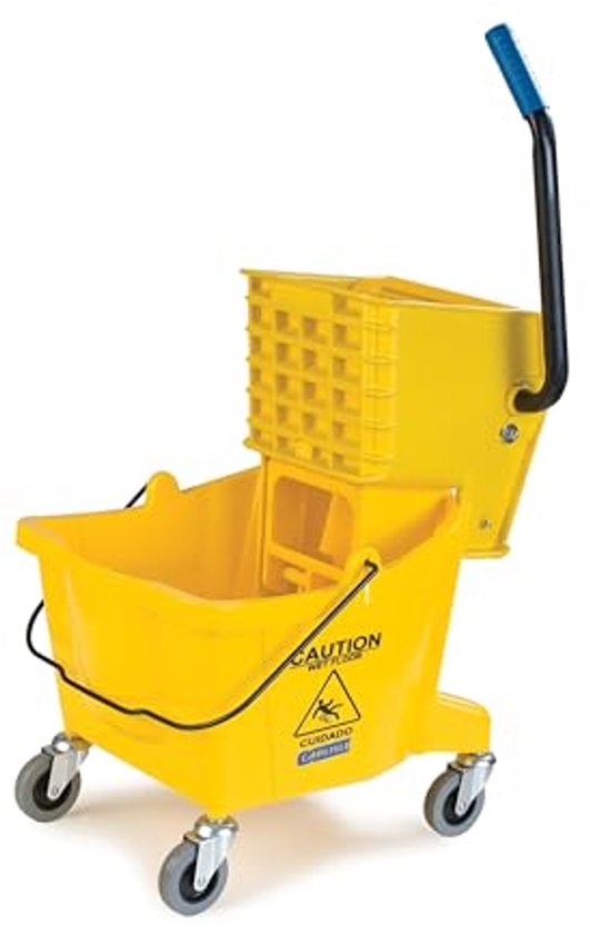 Commerciële bezemmer met zijpers en centrifuge, 26L, geel van Vileda