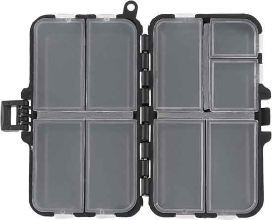 Compacte Visaccessoires Opbergdoos met Dubbele Laag en 9 Compartimenten voor Loodjes en Aas (11cm x 6.5cm)