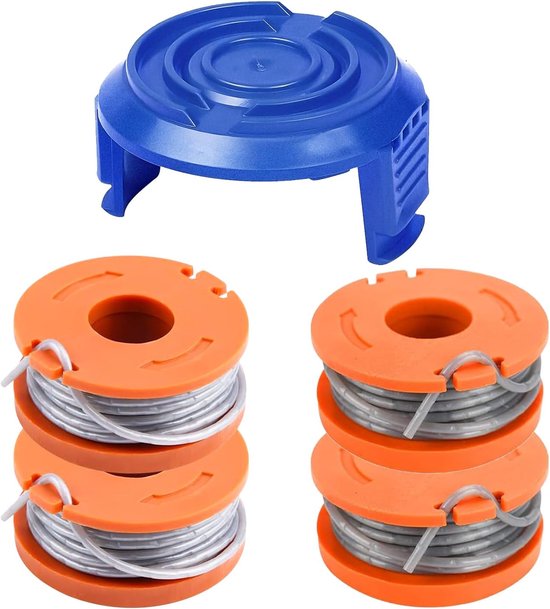 Compatibel met Mac Allister MGTP18Li trimmerlijn, 1,65 mm, 3 m WX150 spoellijn, vervanging voor Macallister grastrimmer (4 spoel + 1afdekking)