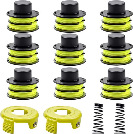 Compatibel met Ryobi RLT3025F/S, RLT3525S, voor reservedraadspoel RAC119, deksel RAC118 (9 spoelen + 2 deksels + 2 veer)