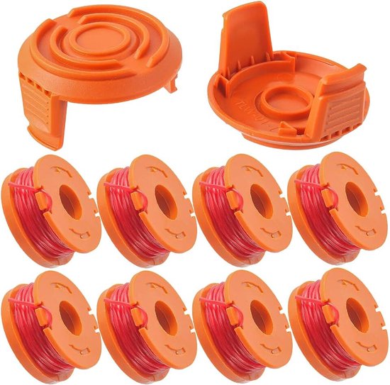 Compatibel met Worx, lijn grastrimmer, voor WA0010 reservespoel voor grastrimmer (8 spoelen grastrimmer WA0010+ 2 spoelafdekking WA6531)