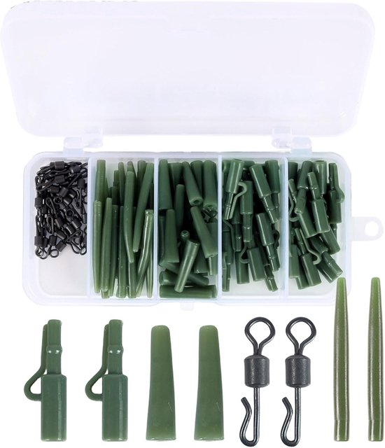 Complete Carp Fishing Kit met Anti Tangle Sleeves, Quick Change Swivels en Rigs voor Effectief Vissen