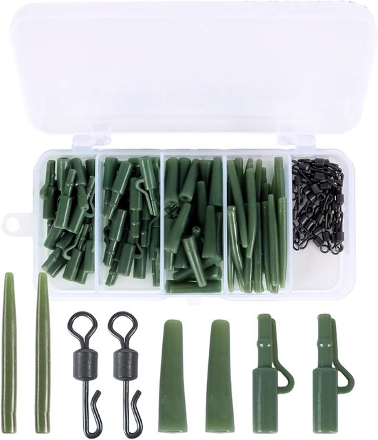 Complete Carp Fishing Kit met Anti Tangle Sleeves, Snelsluitingen en Vissystemen voor Effectief Karpervissen