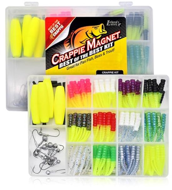 Complete Crappie Fishing Kit met 96 Lures, 15 Jig Heads en 4 Drijvers