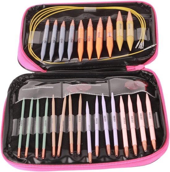 Complete Haaknaald Set van 13 Stuks met Opbergtas, Inclusief Ronde Stalen en Plastic Naalden, Creatieve Combinaties voor Haakprojecten en Vrouwen