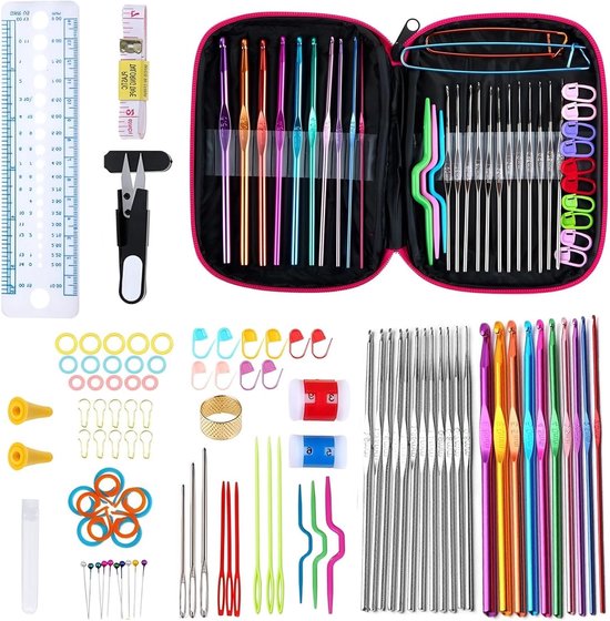 Complete haaknaaldset voor haken, breien en creatieve projecten - Perfect voor beginners en gevorderden van Merkloos