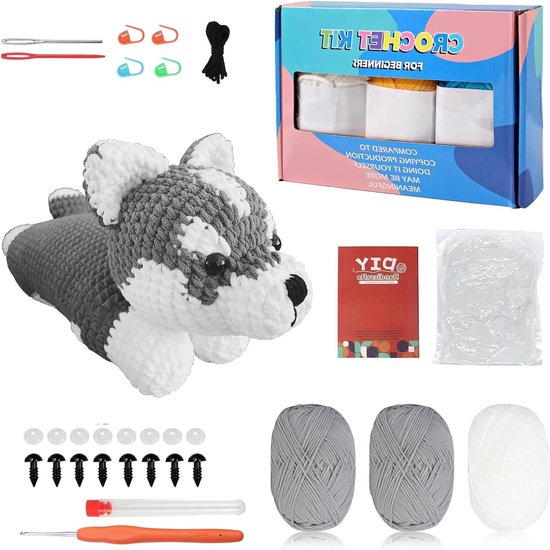 Complete Haakset voor Beginners met Video-instructies, Eenvoudige DIY Haakdieren, Perfecte Creatieve Activiteit voor Kinderen en Volwassenen, Ontspan en Geef Cadeaus
