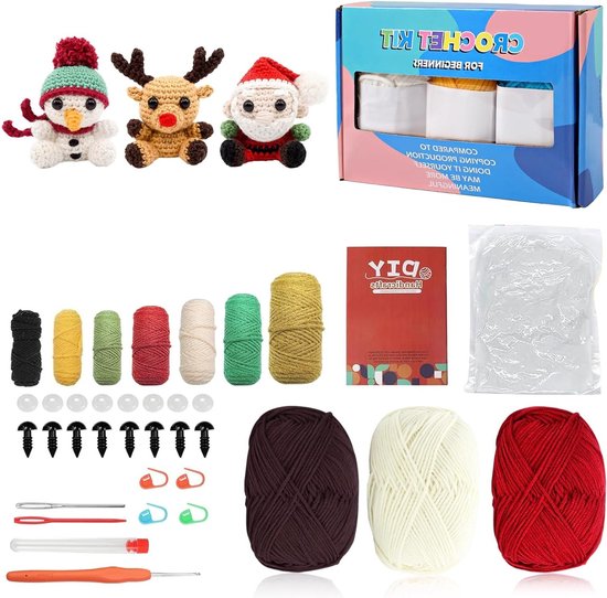 Complete Haakset voor Beginners met Video-instructies - Maak Eenvoudige DIY Haakdieren, Perfect voor Kinderen en Ontspanning, Ideaal als Cadeau van Merkloos