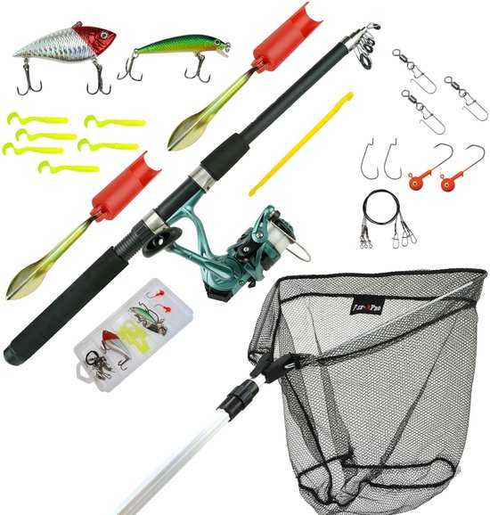 Complete Mijn Eerste Roofvisset Telescopisch 210 cm Vakantieset Visset Roofvis Kinder Snoek Baars