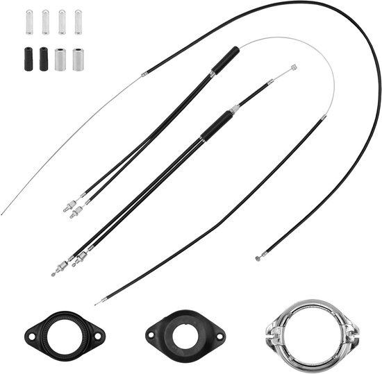 Complete Set Gyro Remkabels voor BMX Fietsen - Voor- en Achterzijde met Spinner Rotor, Geschikt voor 20" Fietsen, Aluminium Remlijn en Behuizing