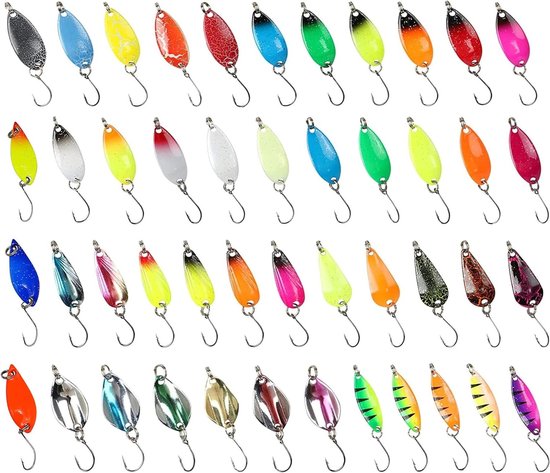 Complete Set van 46 Stuks Vissen met Lepels voor Forel, Inclusief Aas, Haken en Spinner Accessoires