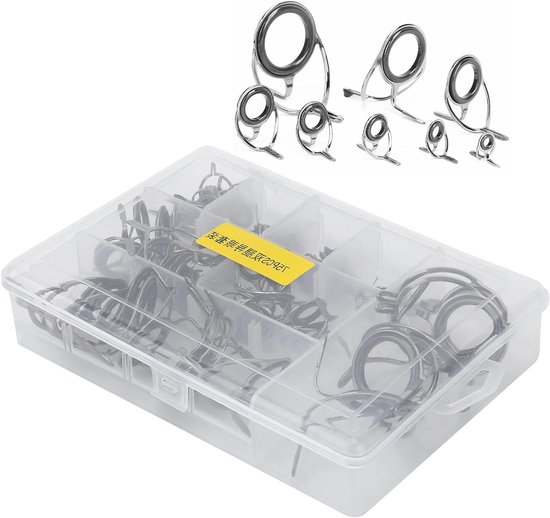 Complete Set van 75 Stuks Vissengidsen met Keramische Ringen voor Reparatie van Hengels en Accessoires