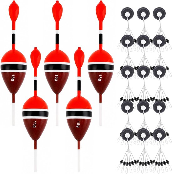 Complete Set van Balsa Houten Vissersdobbers met Slip Mechanisme voor Crappie, Panfish, Forel en Baars