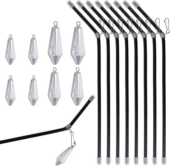 Complete Set Visserslood met 8 Antiknoop Gewichten, 20/40/60g, Ideaal voor Grondvisserij en Hengelsport Accessoires van Merkloos