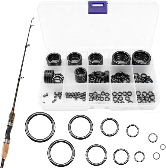 Complete Set Vissersringen, 160 Stuks in 15 Maten, Keramische Gidsen van 3.7 mm tot 30 mm, Reparatieset voor Hengels