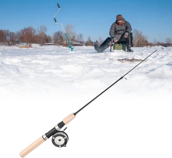 Complete Set voor IJsvisserij met 65cm Reel, Soepele Rotatie en Antislip Spinning Combos voor Forel, Zander en Baars