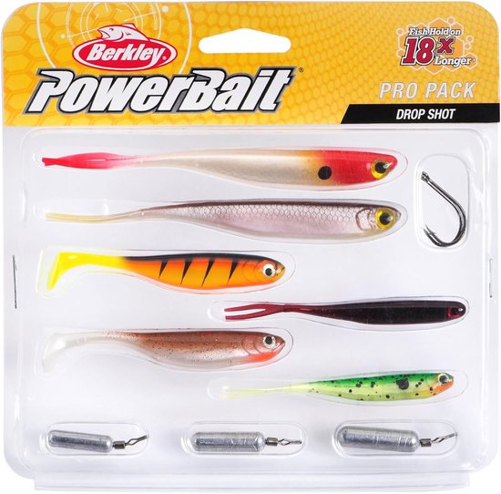 Complete Softbait Set voor Drop Shot Vissen; Finesse Rig met Haken, Gewichten en Aas voor Baars en Snoekbaars van Merkloos