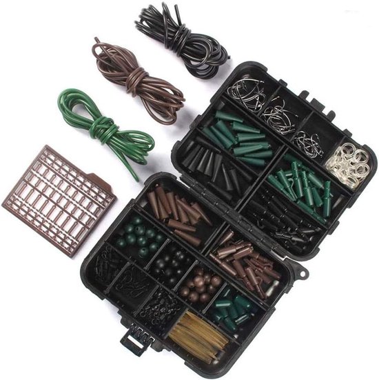 Complete Visaccessoires Set met Visdoos, Inclusief Gewichten, Swivels, Snaps en Lood Jighaken van Merkloos