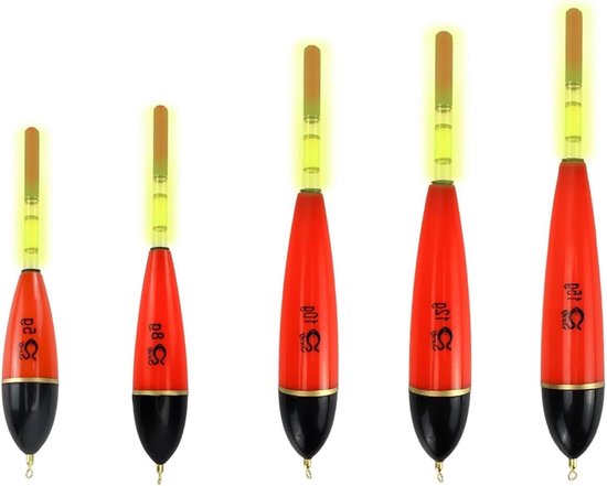 Complete Vissersset met 5 Onderdelen, Inclusief Plastic Dobbers en Accessoires voor Snoek, Baars en Karper – Ideaal voor Sportvissen en Recreatief Vissen van Merkloos