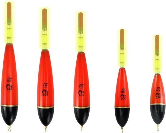 Complete Vissersset met 5 Onderdelen, Inclusief Plastic Vloats, Vissersaccessoires voor Snoek, Baars en Karper - Ideaal voor Sportvissen en Recreatief Vissen