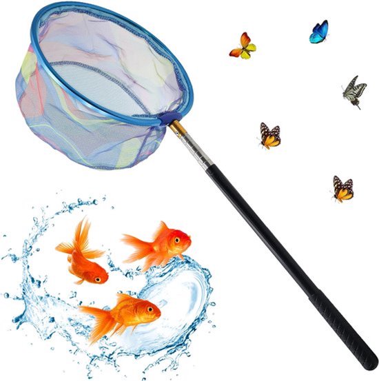 CONNECTION Telescopisch schepnet voor kinderen, 41-150 cm, vlindernet met telescoopstang, kindervisnet, kinderschepnet, geschikt voor insecten, vissen, vissen, outdoor, strand, vijver, tuin, zwembad