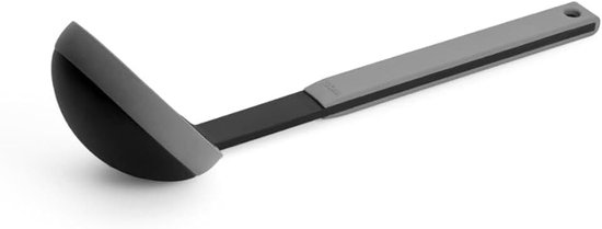 Cook-It, pollepel, met flexibele troffel, 10 cm breed, 32 cm lang, grijs, hittebestendig tot 220 graden, vaatwasmachinebestendig