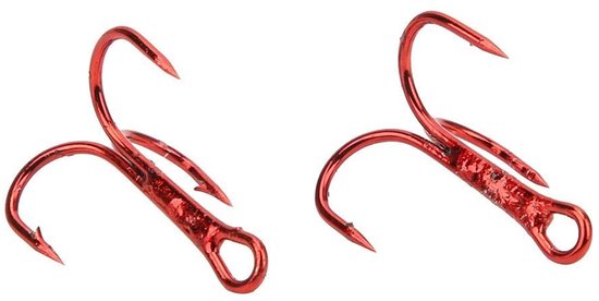 Cosensi - Fishing Trebles - Sterke carbonstalen haak - 100 stuks - Treble haken - Voor baars forel en zalm - Afmetingen 10mm van Merkloos