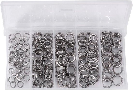 Cosensi - Roestvrijstalen splitringen 200 stuks voor visgerei van Merkloos