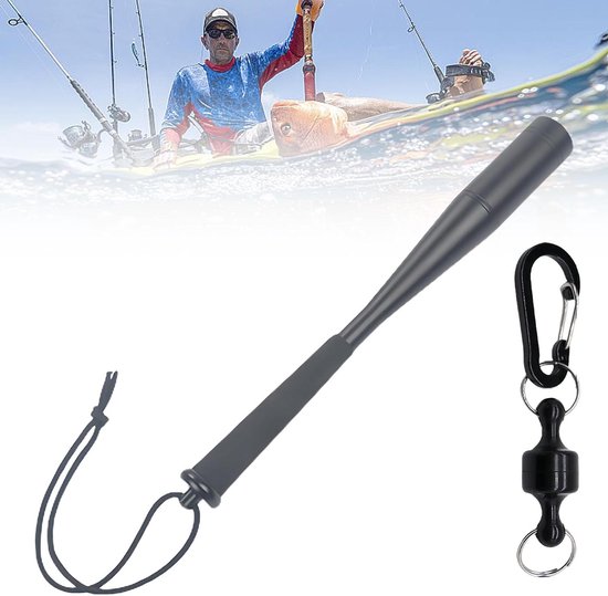 Cosensi - Visdoder voor vissen: Aluminium doodslager van 24,7 cm met antislip handvat, 1 magnetische gesp, visaccessoires. van Merkloos