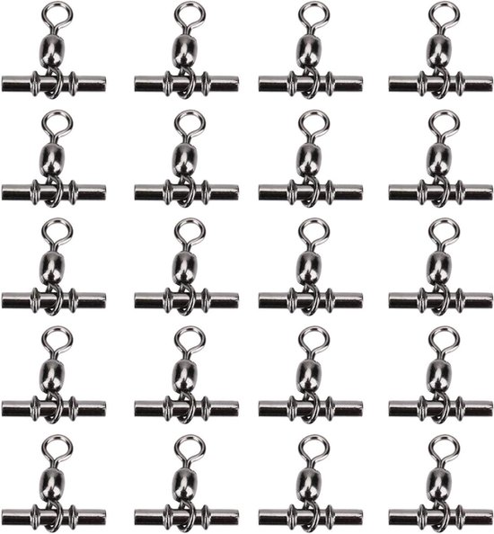 Cosensi - Vissen Wervel Connector voor Koperen Krimp Swivel - T-vorm Barrel Karabijnhaak - Line Connector van Merkloos