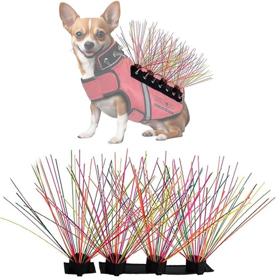 CoyoteWhiskers Bescherming Nylon Borstelharen voor CoyoteVest of SpikeVest Hondenharnas Vest, Hondenaccessoires die aanvallen van coyote, havik en roofvogel afschrikken (set van 4,