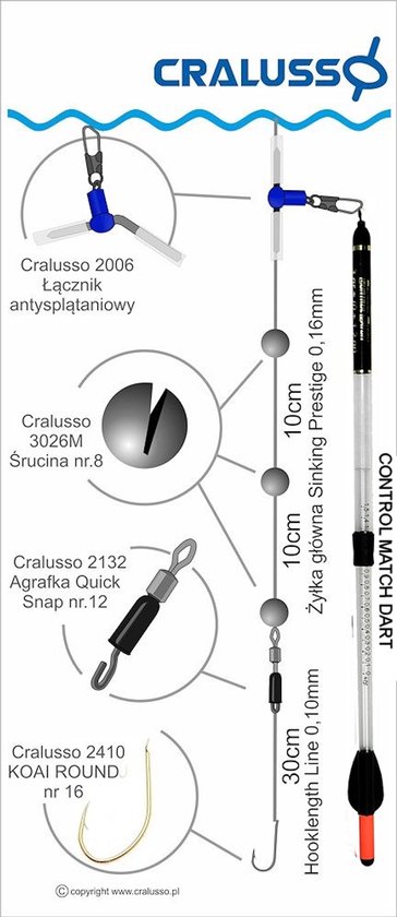 Cralusso Control Match Dart Dobbel 5g - Vissersdobber met Stabilisator