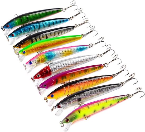 Crankbaits - Lures voor Hard Fishing - Pack van 10 van Merkloos
