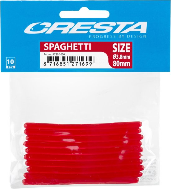 Cresta Pole-G Spaghetti 80mm dikte: 3.8mm (10 pcs) - Kleur : Geel van Cresta