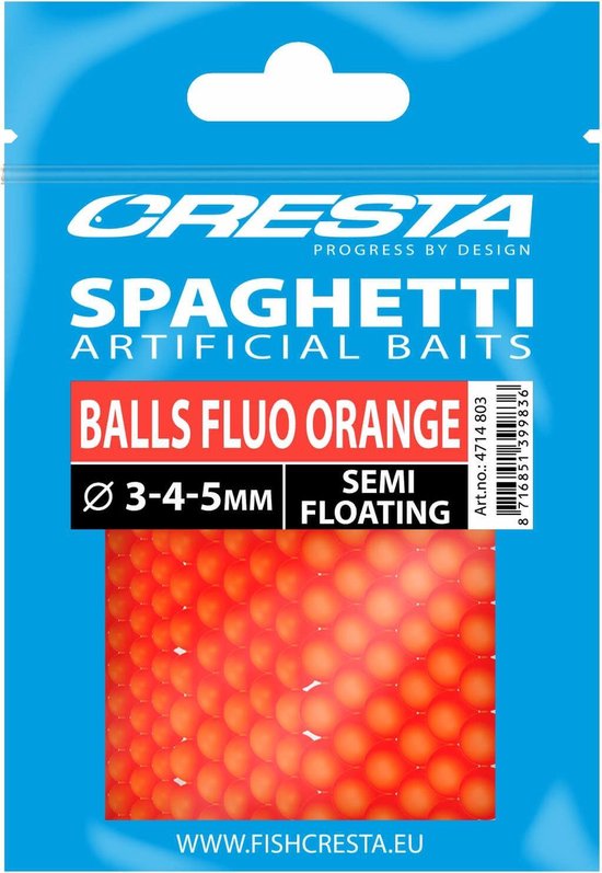 Cresta Spaghetti Balls 15St. Fluo Orange van Merkloos