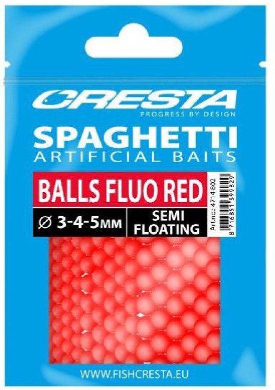 Cresta Spaghetti Balls 15St. Fluo Red van Cresta