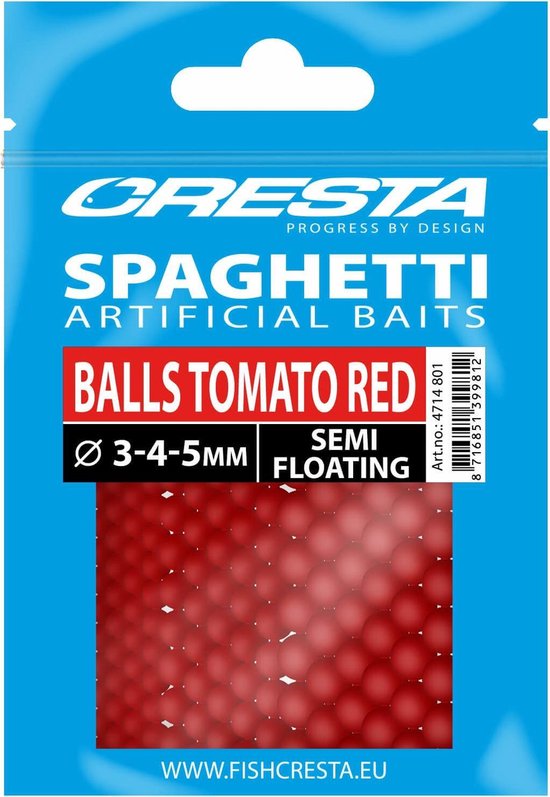 Cresta Spaghetti Balls Tomato Red Semi-Floating van Merkloos