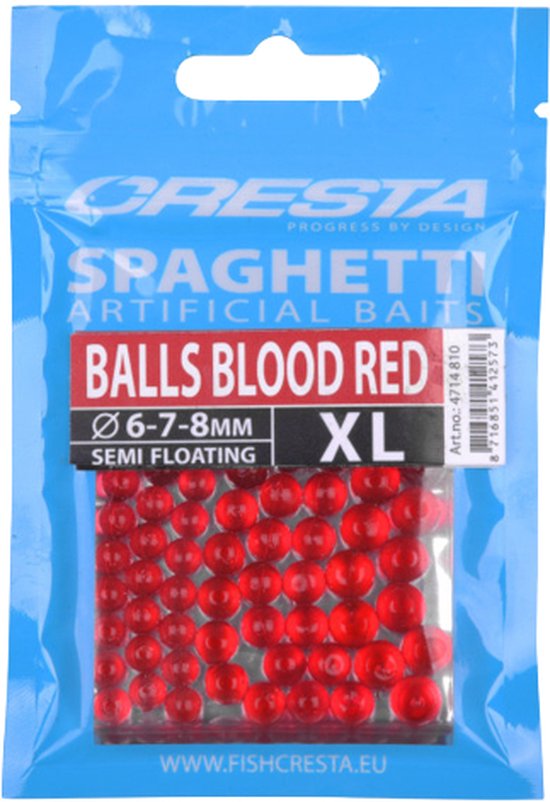 Cresta Spaghetti Balls Xlarge (6-7-8mm) - Kleur : Blood Red van Cresta