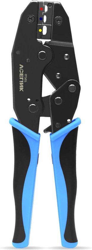 Crimping Plier Cable Caliper with Ratchet Function for Cable Lugs 0.5-6.0mm² Blue Color van Merkloos