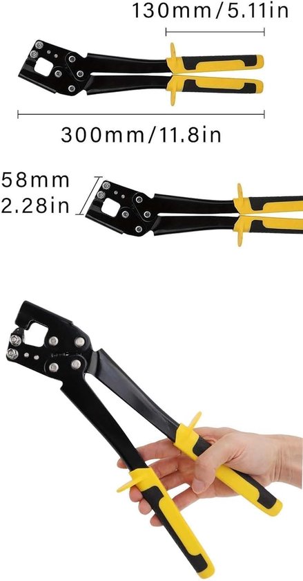 Crimping pliers 8 x 4 mm - staal - versterkte grip - ideaal voor gipsplaten - ShopVlot