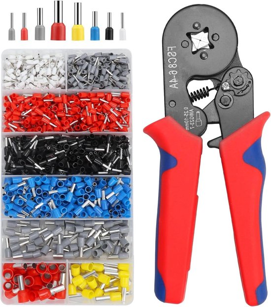 Crimping Pliers Set with 1300 Pieces Ferrules Wire End Ferrule Bar for 0.25-10 mm² (AWG 23-7) - Electrical Installation & More van Merkloos