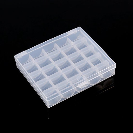 Cucito Stuff Box voor Naaigerei, Lege Plastic Spoelen Organizer, Opbergdoos voor 25 Spoelen en Accessoires voor Naaimachines
