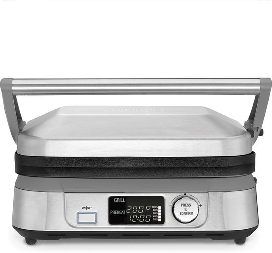 Cuisinart - Griddler & Wafelmaker - 6-in-1 Tafelgrill - 80–230°C - Digitale Display - Omkeerbare Platen - RVS van Cuisinart